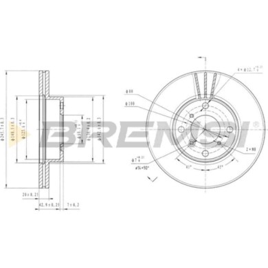 CD7396V.JPG Disco Freno Anteriore 92104500 Suzuki Baleno 2 Volumi /coda Spiovente (eg) Ventilato