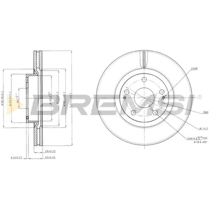 CD7401V.JPG Disco Freno Anteriore 92158400 Toyota Corolla Verso Avensis Avensis Tre Volumi Avensis Station Wagon Auris Nero