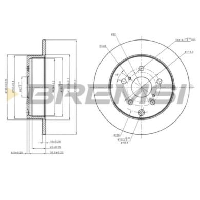 CD7409S.JPG Disco Freno Posteriore 92164800 Toyota Corolla Verso Corolla Tre Volumi Nero