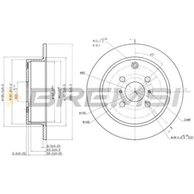 CD7417S.JPG Disco Freno Posteriore 92126200 Toyota Corolla (e12) Pieno