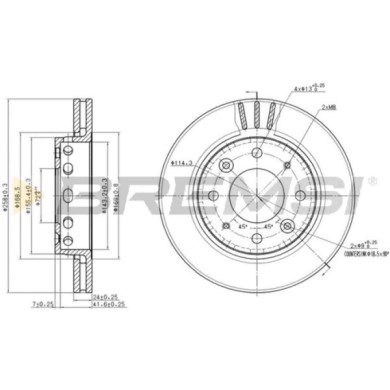 CD7418V.JPG Disco Freno Anteriore 92104200 Kia Clarus Clarus Station Wagon Carens I Ventilato