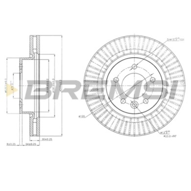 CD7430V.JPG Disco Freno Anteriore 92134500 Land Rover Discovery Iv Discovery Iii Range Rover Sport Nero
