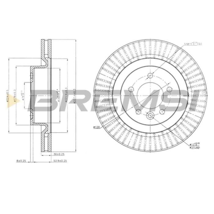 CD7432V.JPG Disco Freno Anteriore 92134600 Land Rover Discovery Iii Range Rover Sport Ventilato