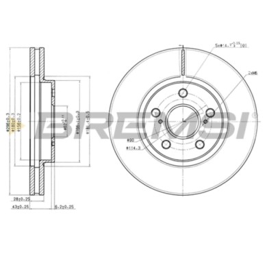 CD7446V.JPG Disco Freno Anteriore 92135800 Toyota Camry Camry Tre Volumi Windom Previa Ii Lexus Es Ventilato