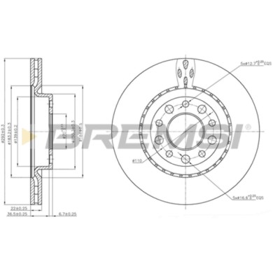 CD7456V.JPG Disco Freno Posteriore 92221100 Alfa Romeo 159 159 Sportwagon Brera Spider Ventilato