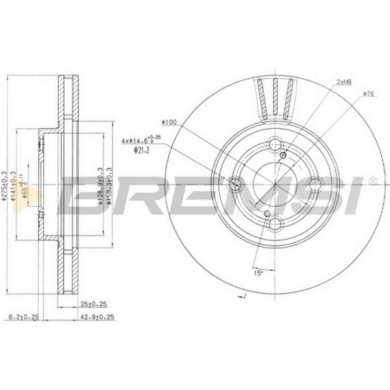 CD7461V.JPG Disco Freno Anteriore 92126000 Toyota Corolla Corolla Station Wagon Corolla Tre Volumi Corolla Verso Matrix Ventilat