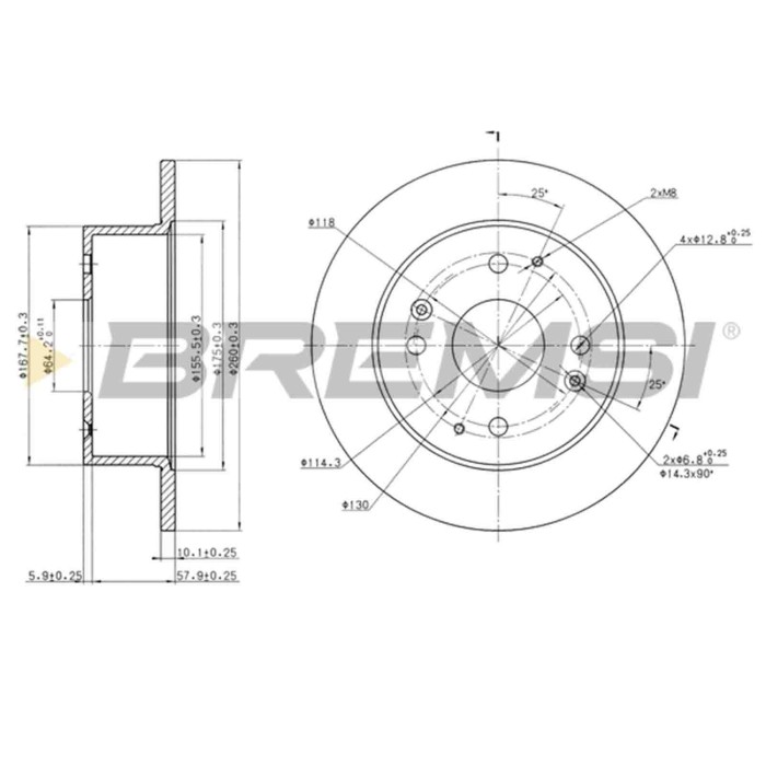 CD7488S.JPG Disco Freno Posteriore 92138600 Honda Accord Vi Accord Vi Coupé Accord Vi Hatchback Pieno
