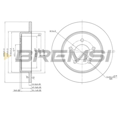 CD7492S.JPG Disco Freno Posteriore 92108400 Chrysler Grand Voyager V (rt)