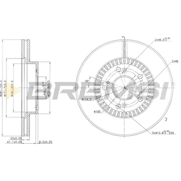 CD7496V.JPG Disco Freno Anteriore 92128400 Honda Civic Vii Hatchback Stream Cr-v Ii Nero