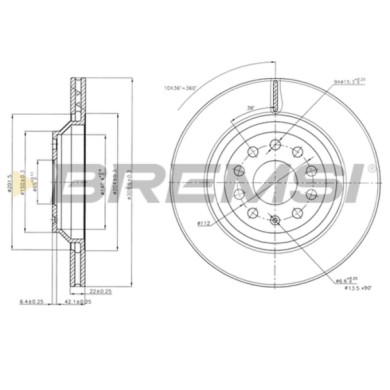 CD7503V.JPG Disco Freno Posteriore 92140700 Volkswagen Passat B7 (362) Ventilato