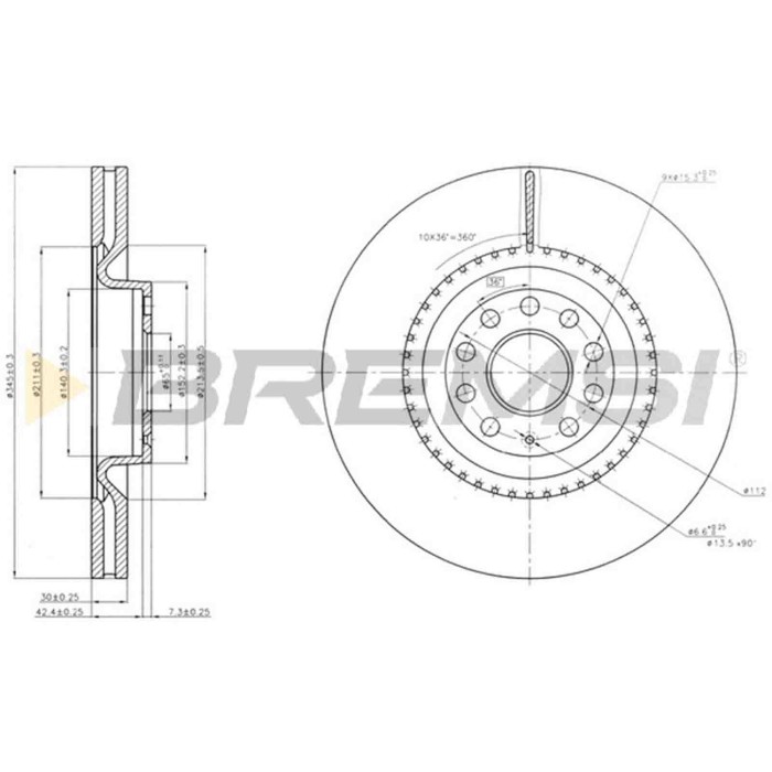 CD7504V.JPG Disco Freno Anteriore 92120600 Volkswagen Golf Vi (5k1)