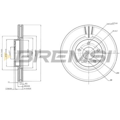 CD7505V.JPG Disco Freno Anteriore 92162400 Nissan Murano Ii Murano I Infiniti G Tre Volumi Ventilato
