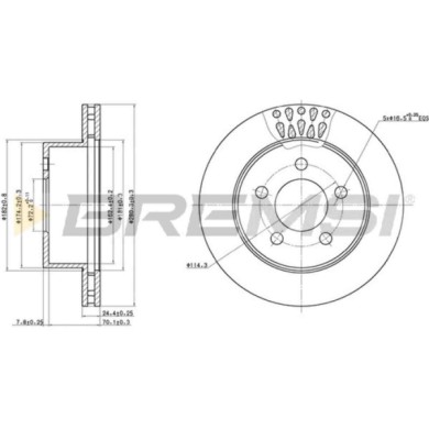 CD7525V.JPG Disco Freno Anteriore 92186800 Jeep Cherokee Wrangler Ii Ventilato
