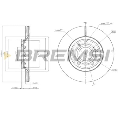CD7526V.JPG Disco Freno Posteriore 92122300 Volkswagen Phaeton Audi A8 Ventilato