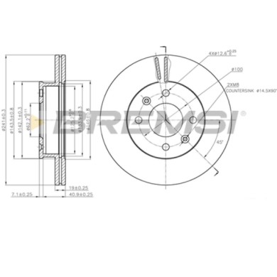 CD7529V.JPG Disco Freno Anteriore 92134100 Hyundai Getz Nero