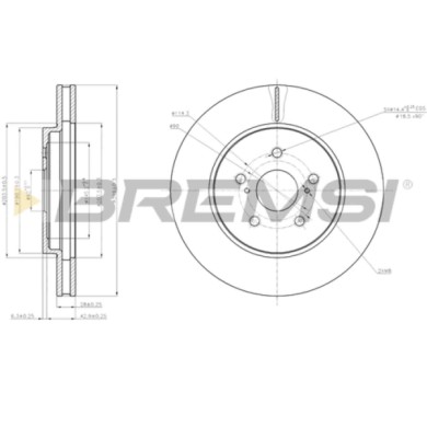 CD7544V.JPG Disco Freno Anteriore 92171503 Toyota Harrier Lexus Rx Ventilato