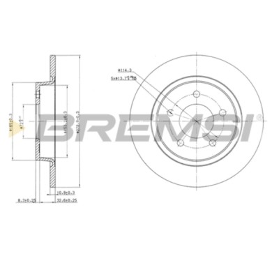 CD7546S.JPG Disco Freno Posteriore 92130600 Mazda 5 3 3 Tre Volumi Pieno