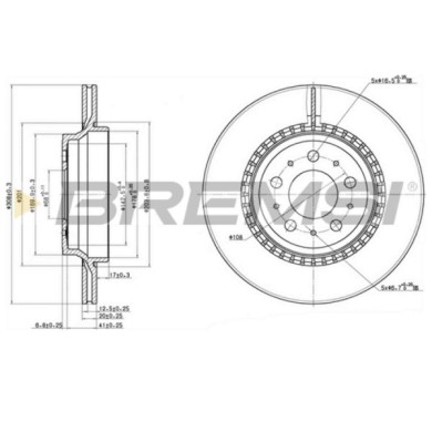 CD7551V.JPG Disco Freno Posteriore 92126800 Volvo Xc90 I Ventilato