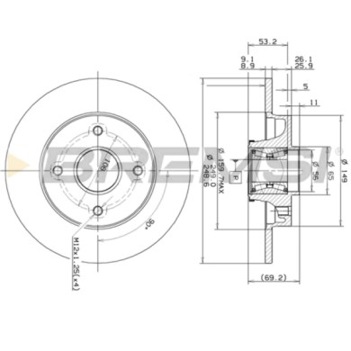 CD7560S.JPG Disco Freno Posteriore 92202100 Citroen C3 Ii (sc)