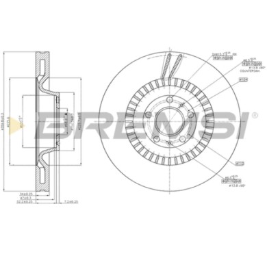 CD7572V.JPG Disco Freno Anteriore 92122200 Audi A8 A6 A6 Avant A6 Allroad Volkswagen Phaeton Ventilato
