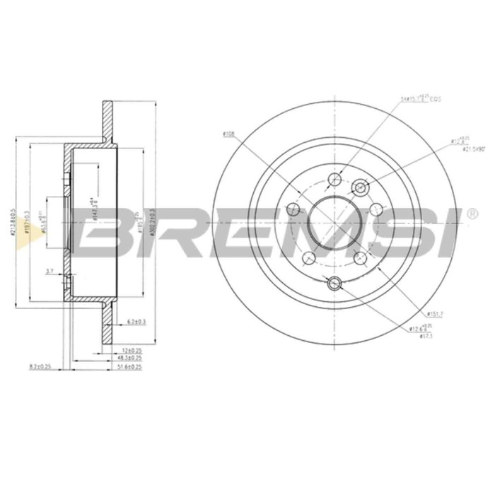 CD7578S.JPG Disco Freno Posteriore 92162700 Land Rover Freelander 2 Nero