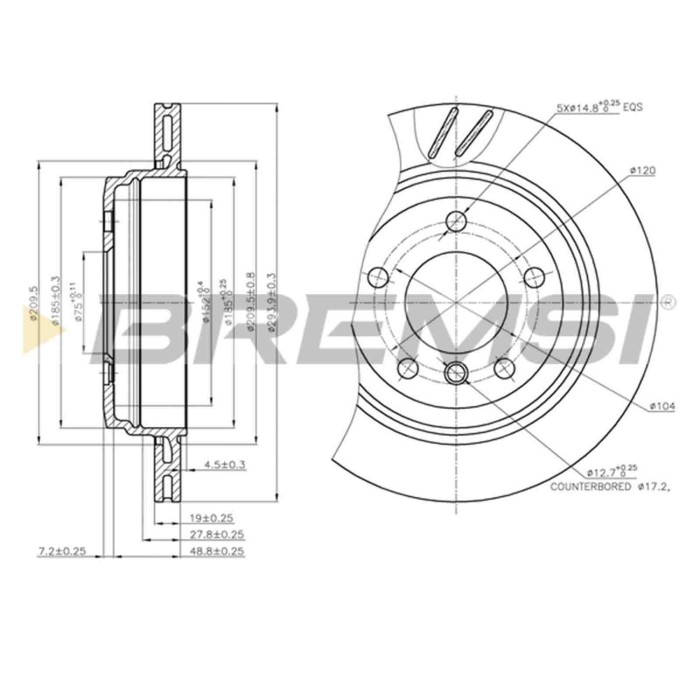 CD7581V.JPG Disco Freno Posteriore 92036203 Bmw 3 3 Touring Ventilato
