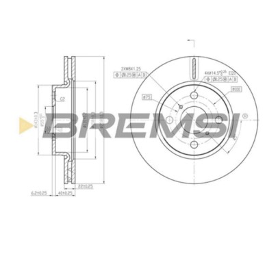 CD7587V.JPG Disco Freno Anteriore 92164200 Daihatsu Charade Viii Toyota Yaris Yaris Cassone/coda Spiovente Nero