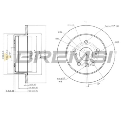CD7598S.JPG Disco Freno Posteriore 92117000 Toyota Camry Camry Station Wagon Camry Tre Volumi Windom Lexus Es Nero