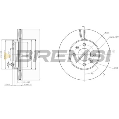 CD7603V.JPG Disco Freno Anteriore 92164700 Hyundai I20 I (pb Pbt) Ventilato