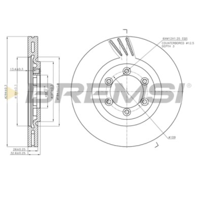 CD7605V.JPG Disco Freno Anteriore 92162600 Daewoo Rexton Ssangyong Rexton/rexton Ii Musso Sports Ventilato