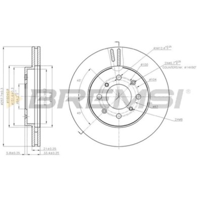 CD7610V.JPG Disco Freno Anteriore 92165900 Honda Jazz Ii Jazz Iii City Tre Volumi Nero