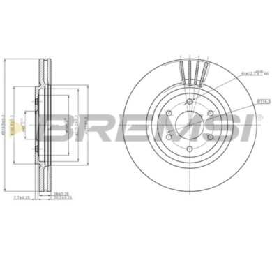 CD7611V.JPG Disco Freno Anteriore 92164400 Nissan Np300 Navara Np300 Navara Pianale Piatto/telaio Pathfinder Iii Nero