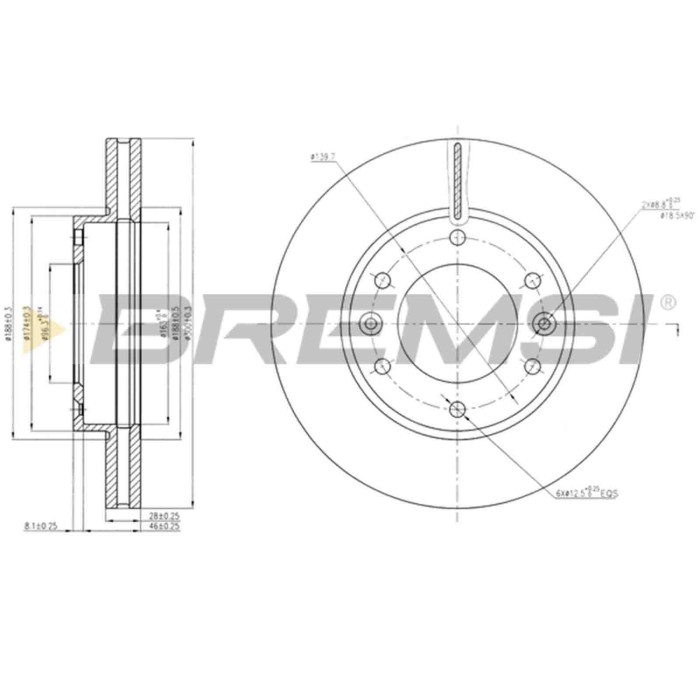 CD7612V.JPG Disco Freno Anteriore 92164500 Kia Carnival/grand Carnival Iii Ventilato