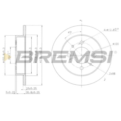 CD7613S.JPG Disco Freno Posteriore 92128600 Mitsubishi Colt Iv (caa) Pieno