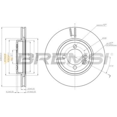 CD7617V.JPG Disco Freno Anteriore 91157905 Mini Mini Mini Clubman Mini Cabriolet Mini Coupé Mini Roadster Mini Clubvan Nero