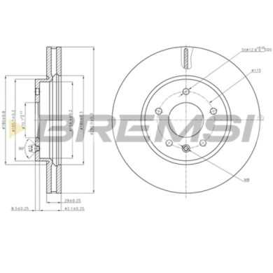 CD7625V.JPG Disco Freno Anteriore 92165400 Vauxhall Antara Opel Antara Chevrolet Captiva Nero