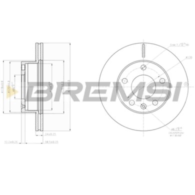 CD7640V.JPG Disco Freno Anteriore 92153400 Ldv Maxus Autobus Maxus Furgonato Ventilato