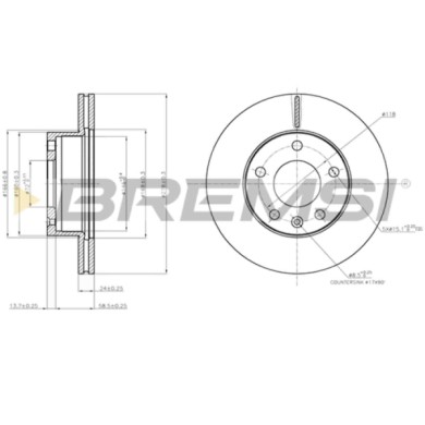CD7643V.JPG Disco Freno Anteriore 93191100 Ldv Maxus Autobus Maxus Furgonato Ventilato