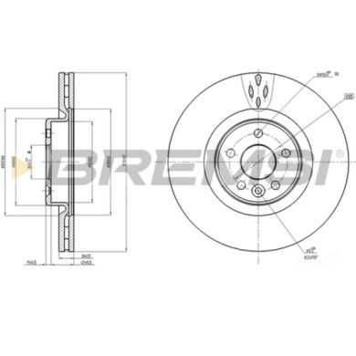 CD7680V.JPG Disco Freno Anteriore 92168200 Volvo V70 Iii (135) Ventilato