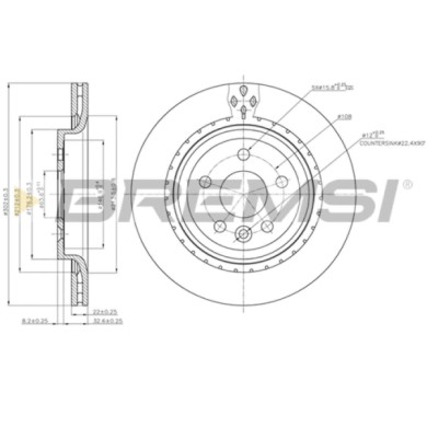 CD7681V.JPG Disco Freno Posteriore 92033600 Volvo V60 I (155) Ventilato