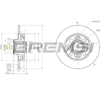 CD7695S.JPG Disco Freno Posteriore 92168600 Citroën C4 Ii Ds4 Peugeot 308 I 308 Cc 308 Sw I Nero