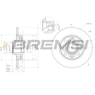 CD7696S.JPG Disco Freno Posteriore 92168600 Citroën C4 Ii Ds4 Peugeot 308 I 308 Cc 308 Sw I Pieno
