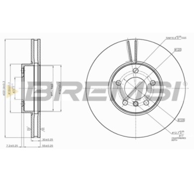 CD7714V.JPG Disco Freno Anteriore 92160803 Bmw X5 X6 Nero