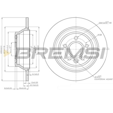 CD7719S.JPG Disco Freno Posteriore 92168400 Volvo V70 Iii S80 Ii Xc70 Ii Nero
