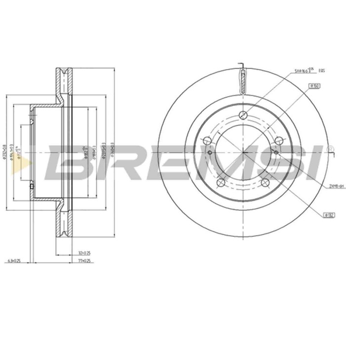 CD7798V.JPG Disco Freno Anteriore 92204600 Toyota Land Cruiser 200 Nero