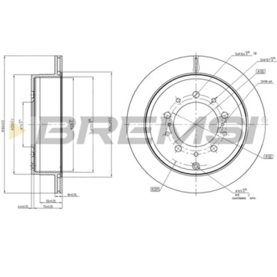 CD7799V.JPG Disco Freno Posteriore 92198500 Toyota Land Cruiser 200 Ventilato