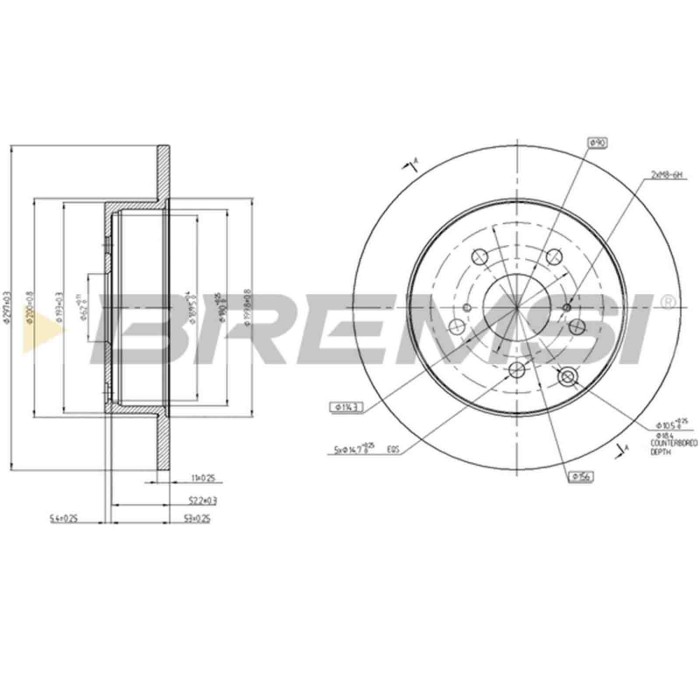 CD7881S.JPG Disco Freno Posteriore 92222500 Toyota Verso Nero
