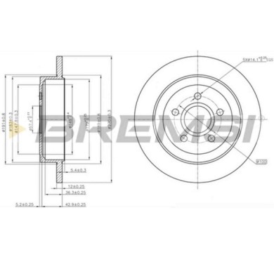 CD7911S.JPG Disco Freno Posteriore 92277903 Chrysler Pt Cruiser Pt Cruiser Cabriolet Pieno