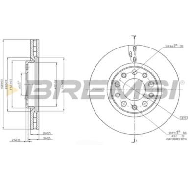 CD7956V.JPG Disco Freno Anteriore 92230103 Alfa Romeo Giulietta Jeep Renegade Suv Fiat 500x Nero