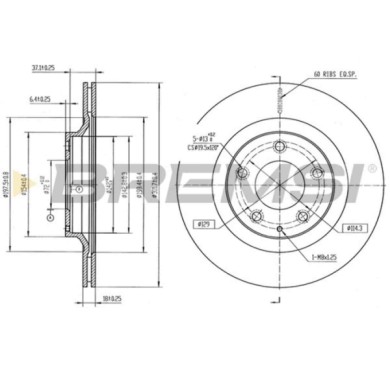 CD8003V.jpg Disco Freno Posteriore 92174503 Mazda Rx-8 Ventilato